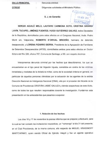 Denuncia criminal Denuncia criminal