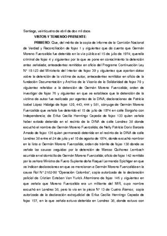 Fallo judicial por Germán Moreno Fuenzalida Fallo judicial por Germán Moreno Fuenzalida