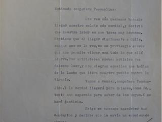 Carta de René Largo Farías a Pascualina Morales