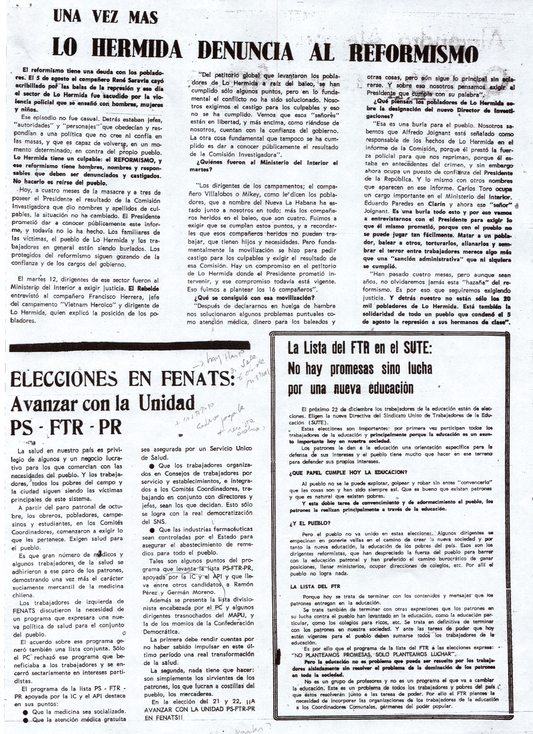 Elecciones en FENATS: Avanzar con la unidad PS FTR PR Elecciones en FENATS: Avanzar con la unidad PS FTR PR