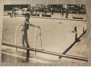 Luis Guajardo en la piscina