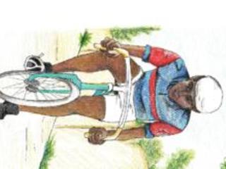 Dibujo de Luis Guajardo como ciclista